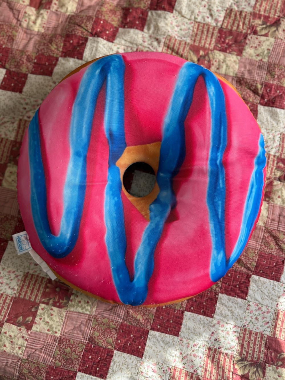 Vintage 2 Scoops Ice Cream Donut Plush Pillow – Pink Blue Sprinkles
